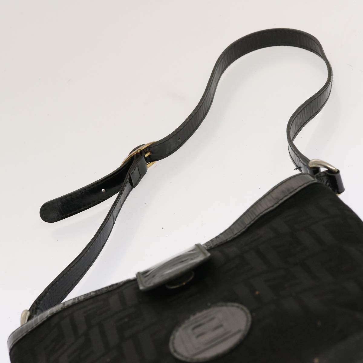 FENDI Zucchino Canvas Pecan Canvas Shoulder Bag 3Set Black Brown bs12932