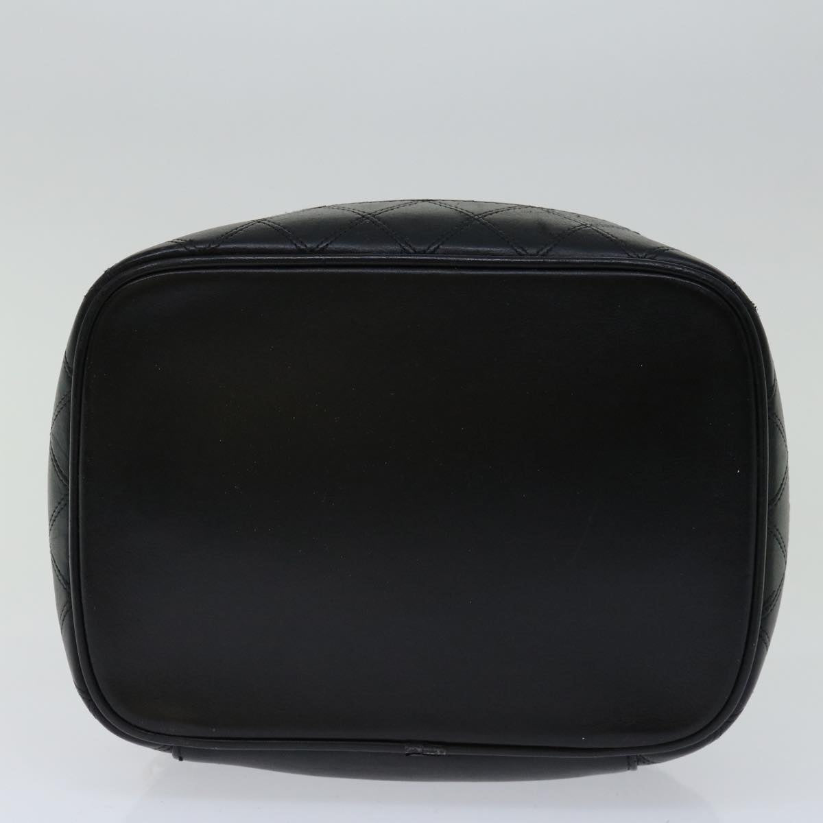 CHANEL Bicolole Vanity Cosmetic Pouch Leather Black CC bs13181