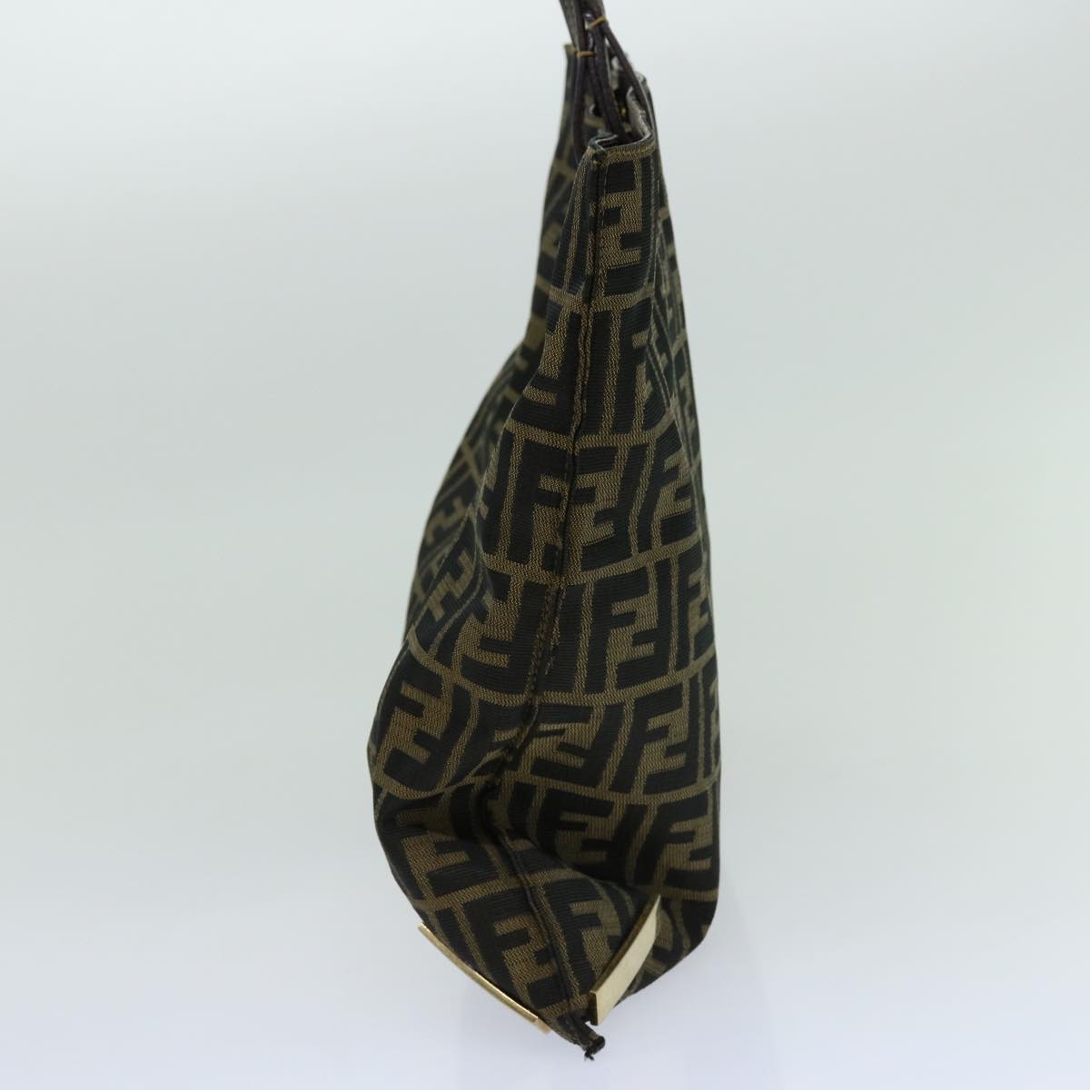 FENDI Zucca Canvas Hand Bag Brown Black bs13299