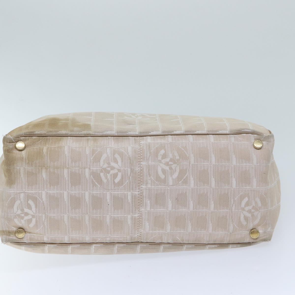 CHANEL New Travel Line Tote Bag Nylon Beige CC bs13324
