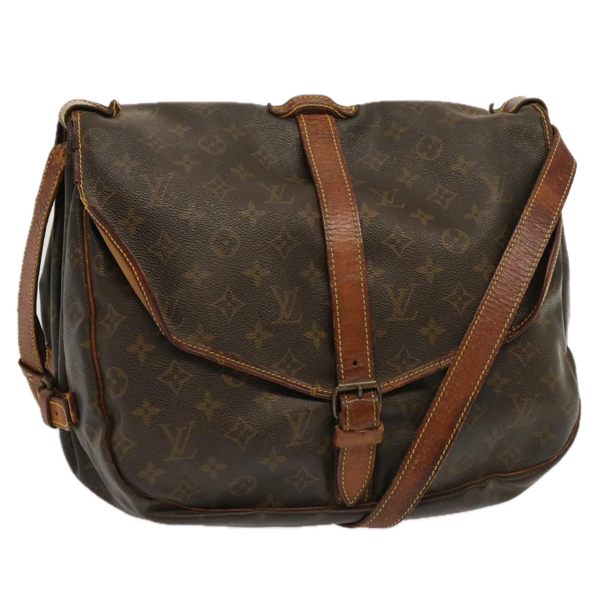 LOUIS VUITTON Monogram Saumur 35 Shoulder Bag M42254 LV bs13341