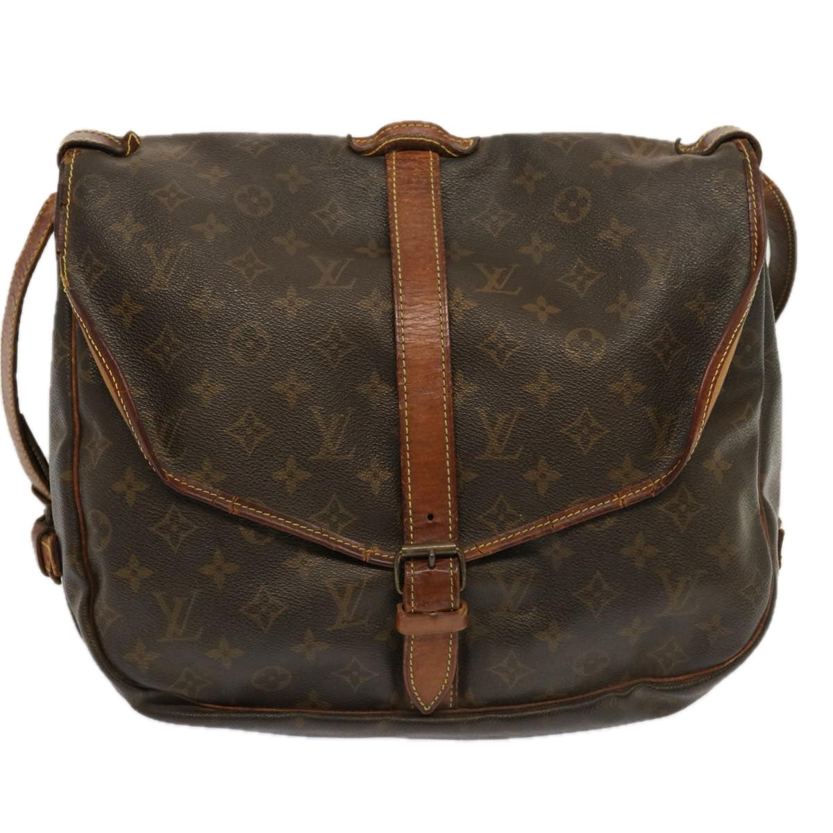 LOUIS VUITTON Monogram Saumur 35 Shoulder Bag M42254 LV bs13341
