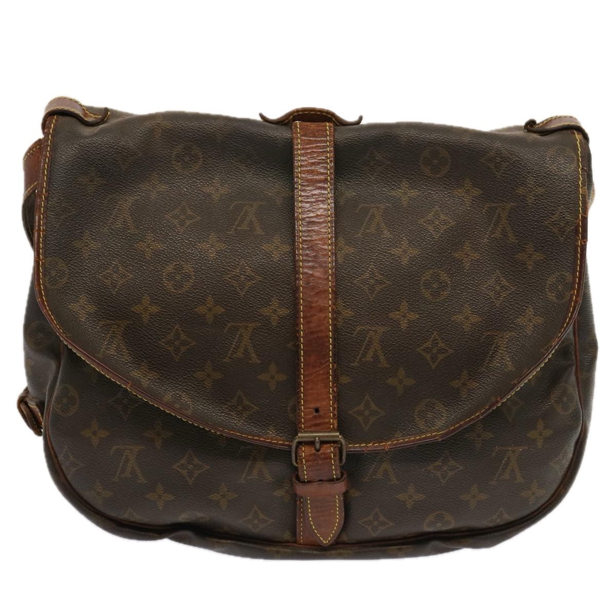 LOUIS VUITTON Monogram Saumur 35 Shoulder Bag M42254 LV bs13341