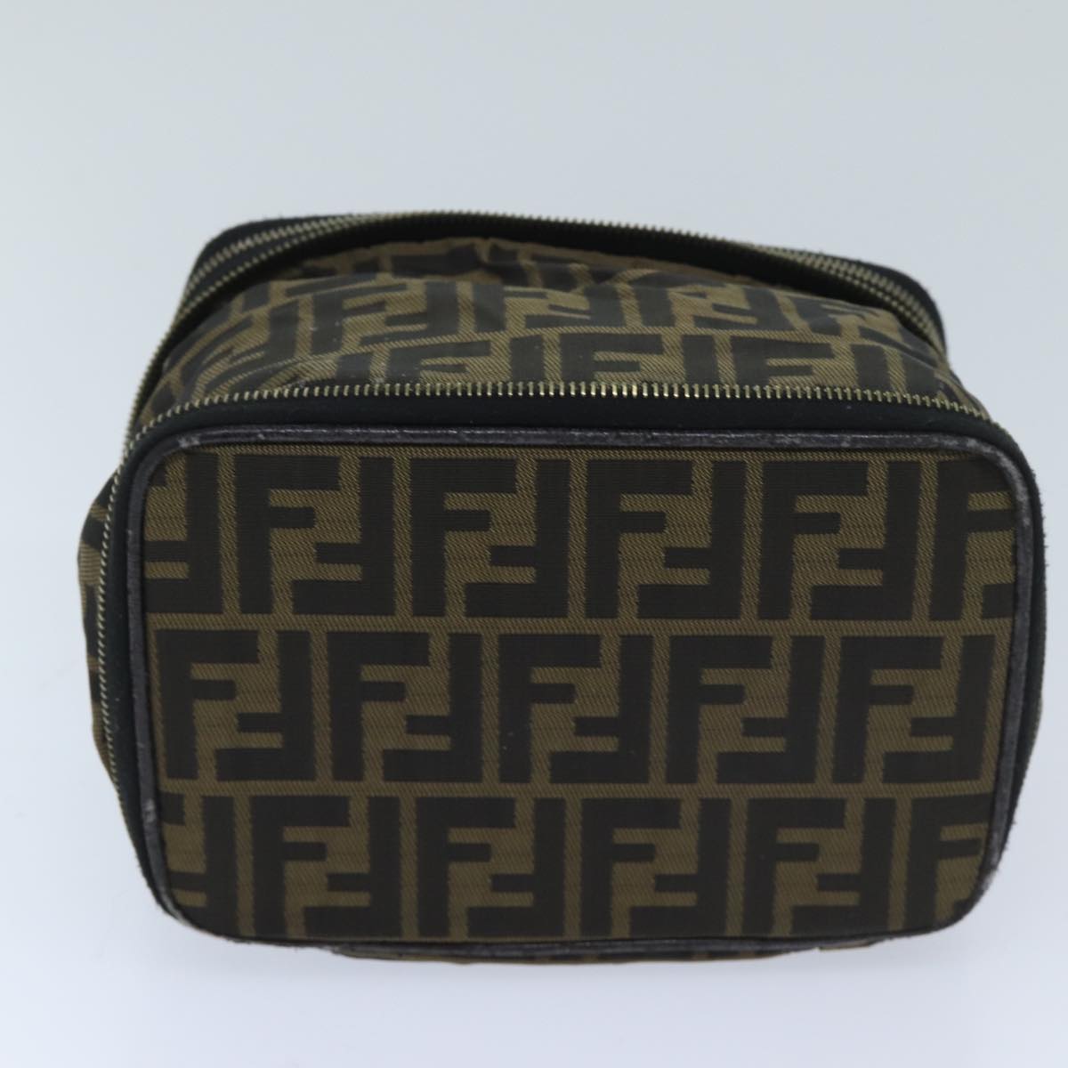 FENDI Zucca Canvas Vanity Pouch Brown Black bs13353