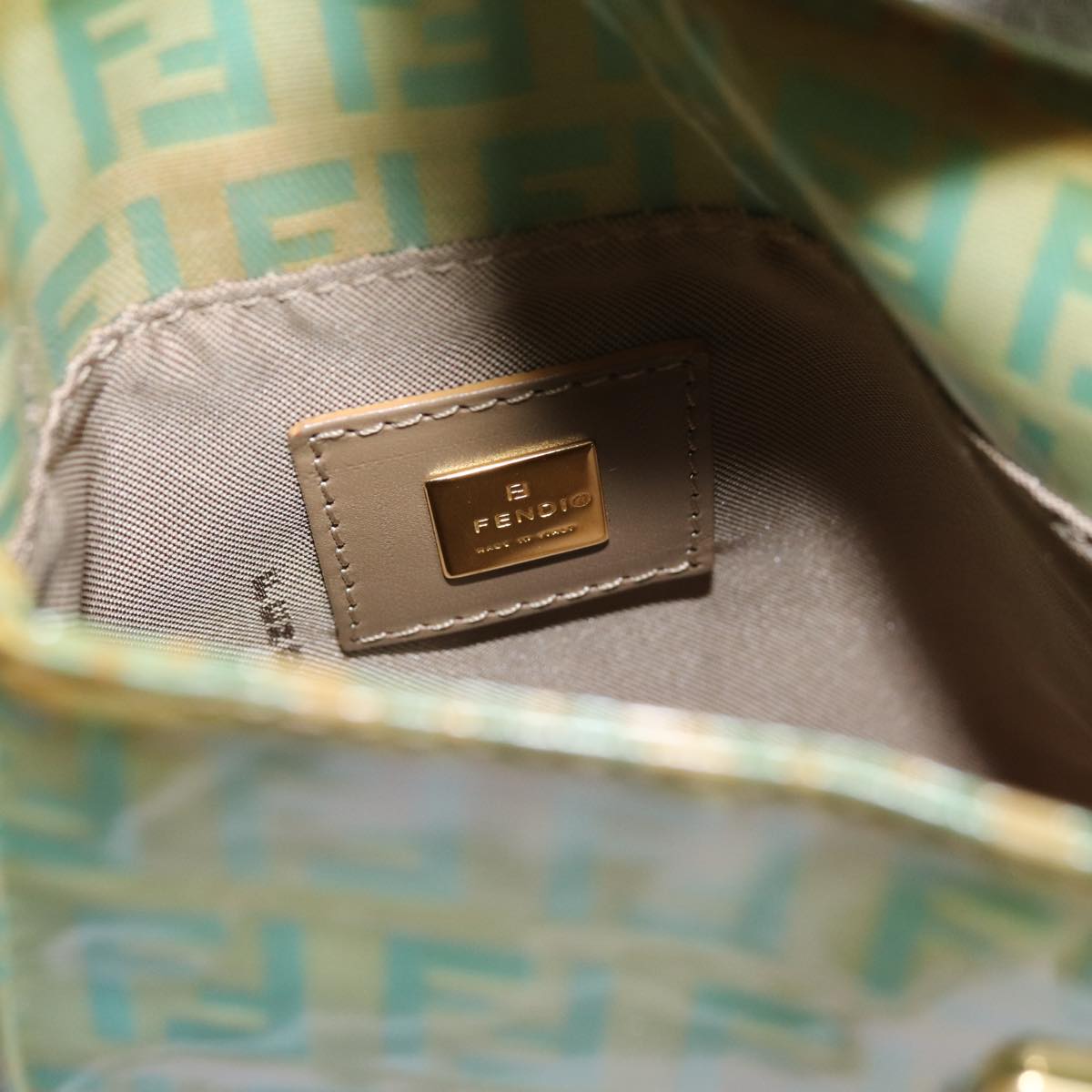 FENDI Zucchino Canvas Hand Bag Green bs13377