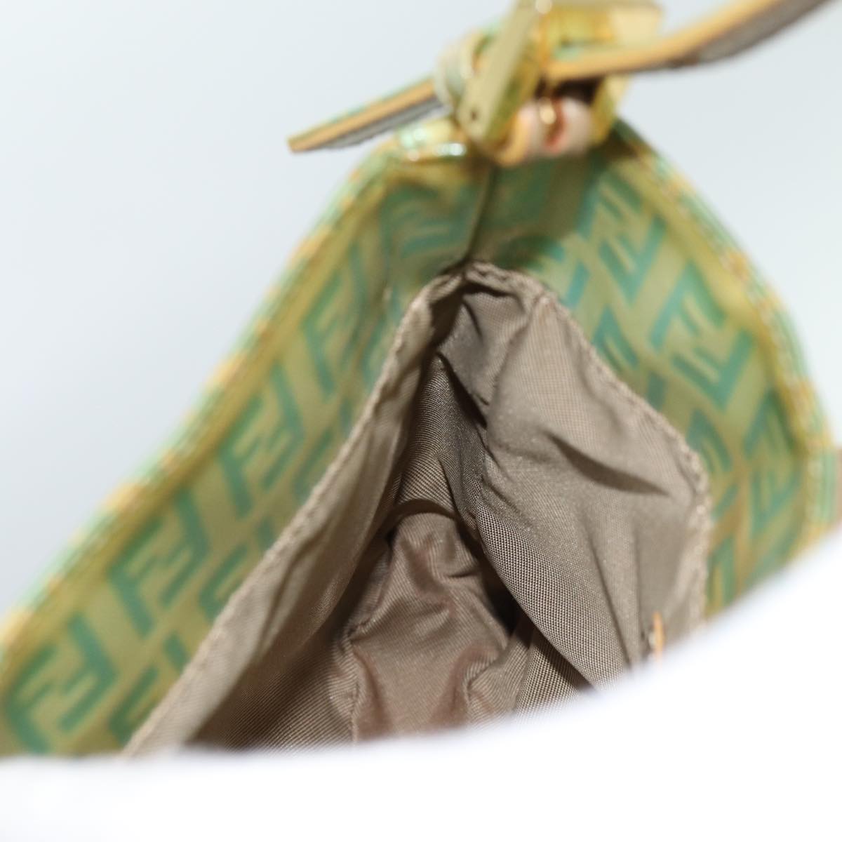 FENDI Zucchino Canvas Hand Bag Green bs13377