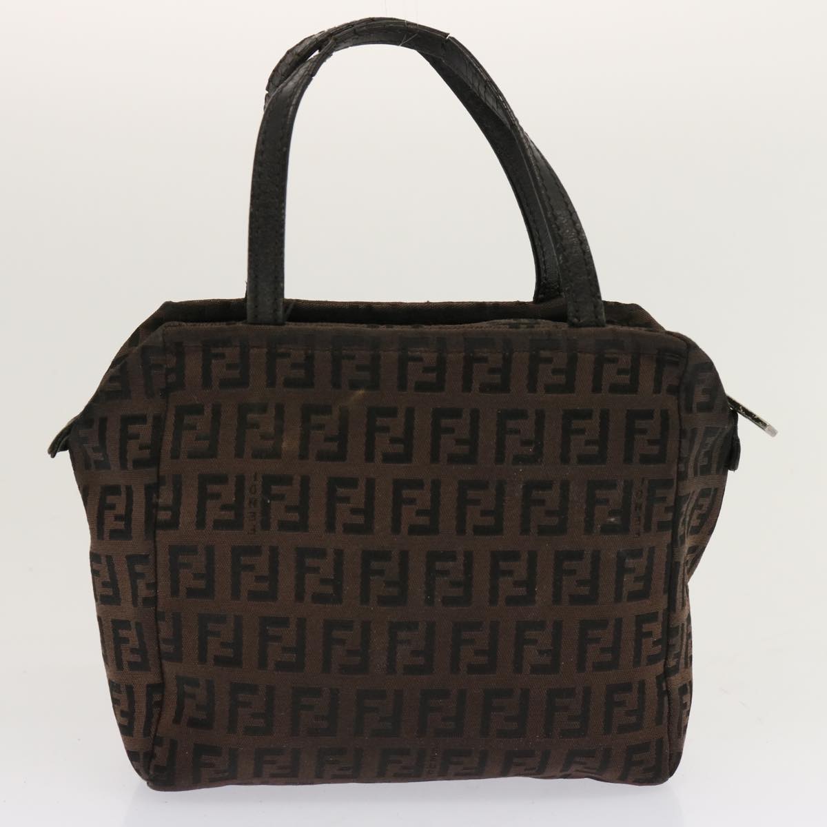 FENDI Pequin Zucchino Pouch Hand Bag Coated Canvas 3Set Brown bs13404