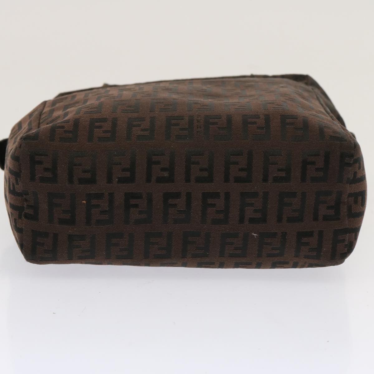FENDI Pequin Zucchino Pouch Hand Bag Coated Canvas 3Set Brown bs13404