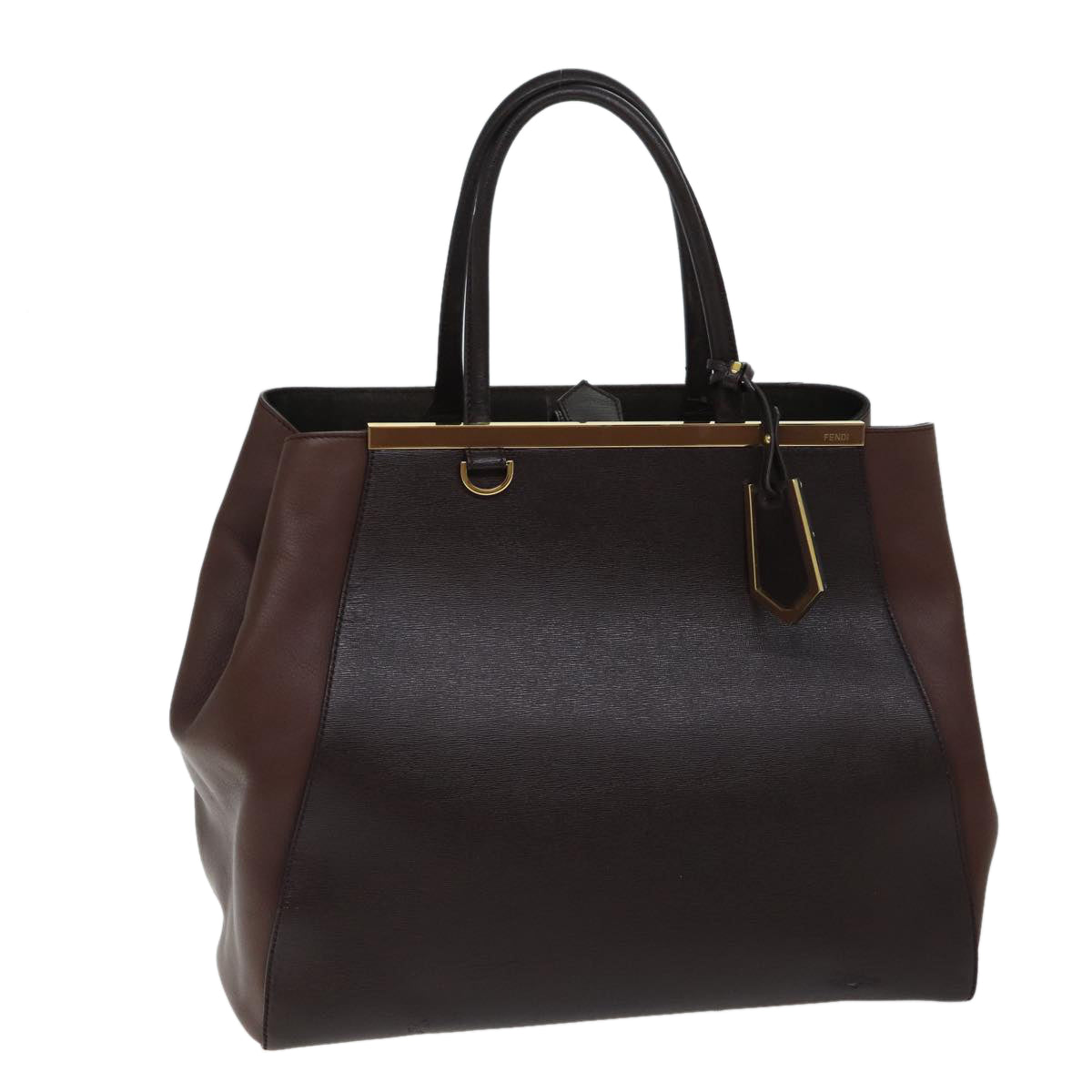 FENDI To joule Hand Bag Leather Brown bs13527