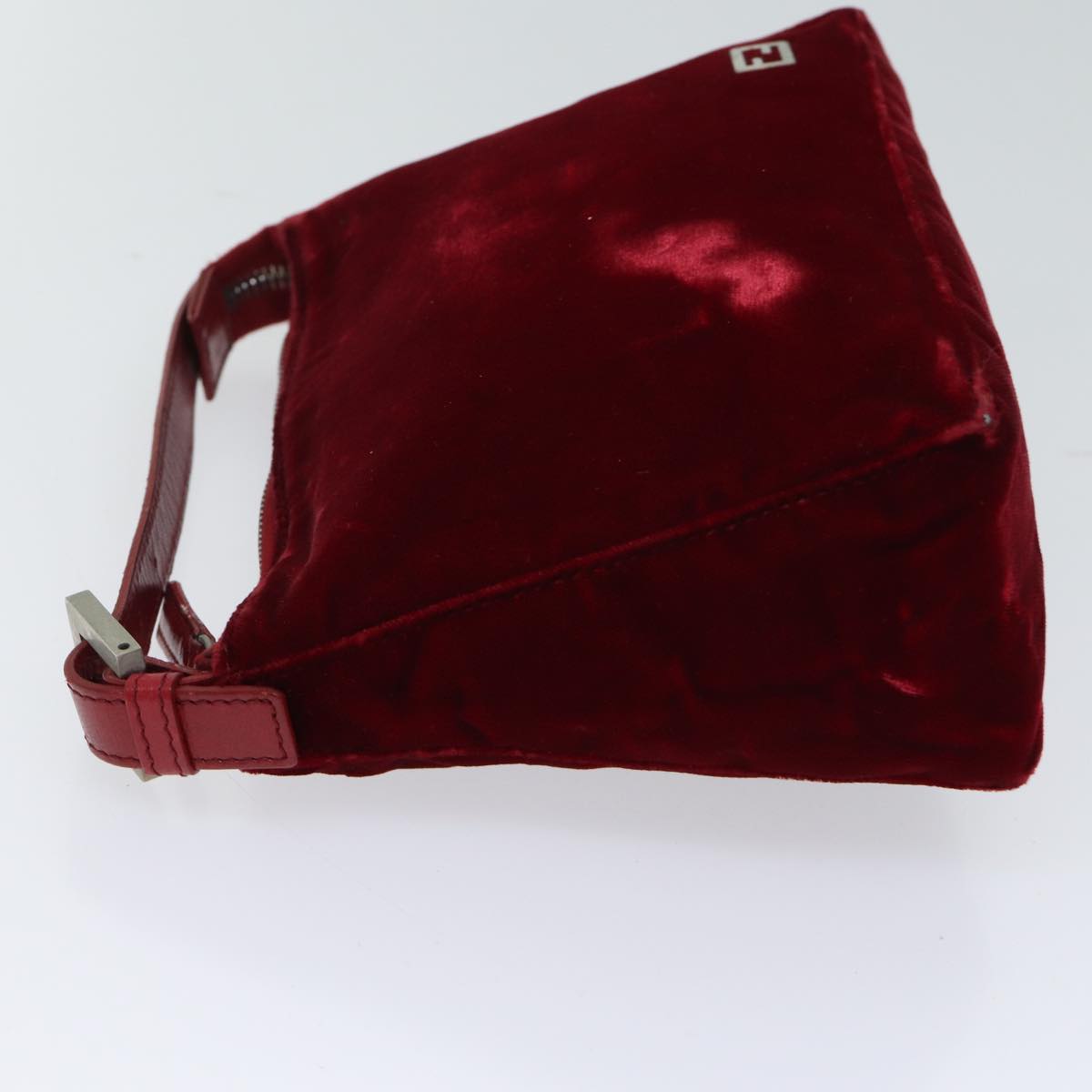 FENDI Hand Bag Velor Red bs13552