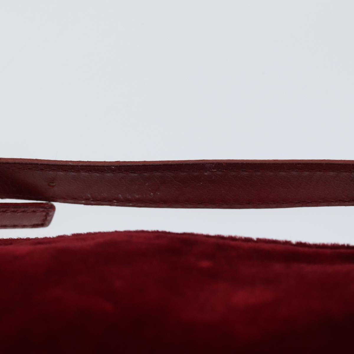 FENDI Hand Bag Velor Red bs13552