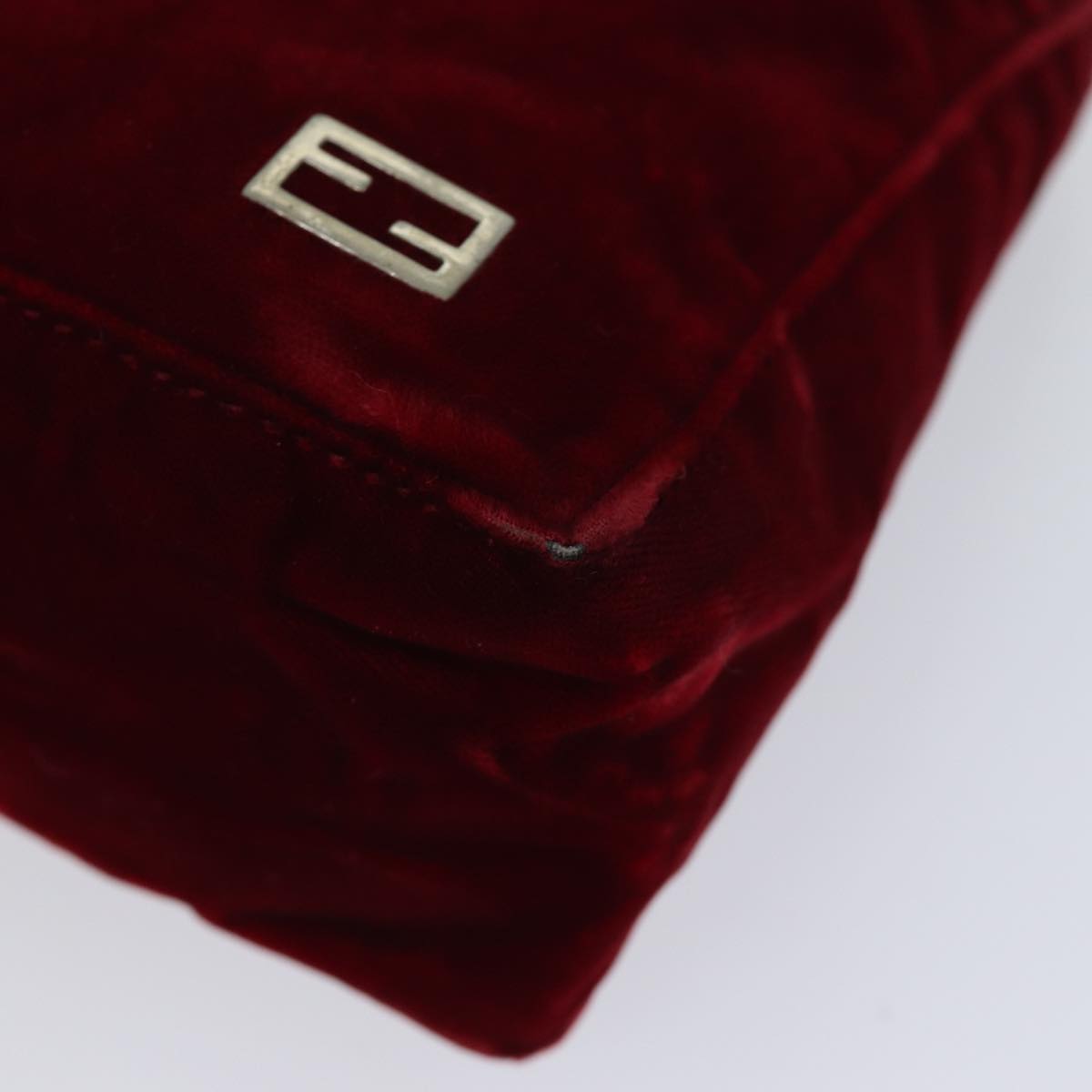 FENDI Hand Bag Velor Red bs13552