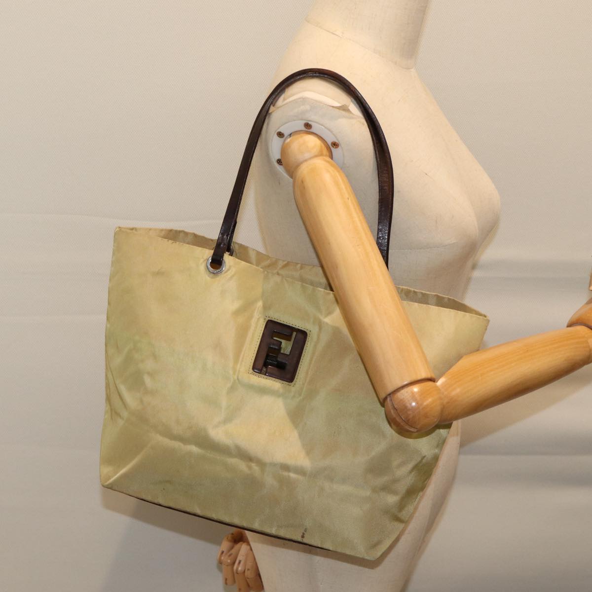 FENDI Tote Bag Nylon Yellow bs13572