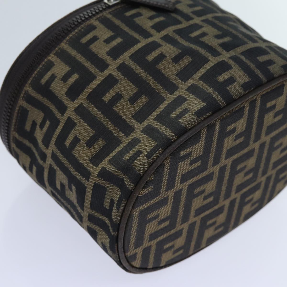 FENDI Zucca Canvas Vanity Cosmetic Pouch Brown bs13594