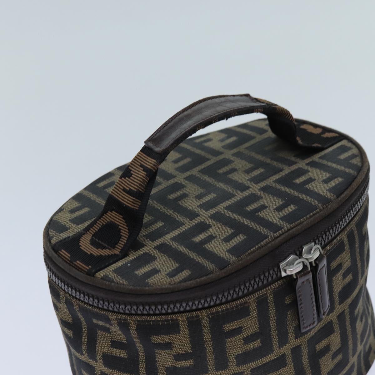 FENDI Zucca Canvas Vanity Cosmetic Pouch Brown bs13594