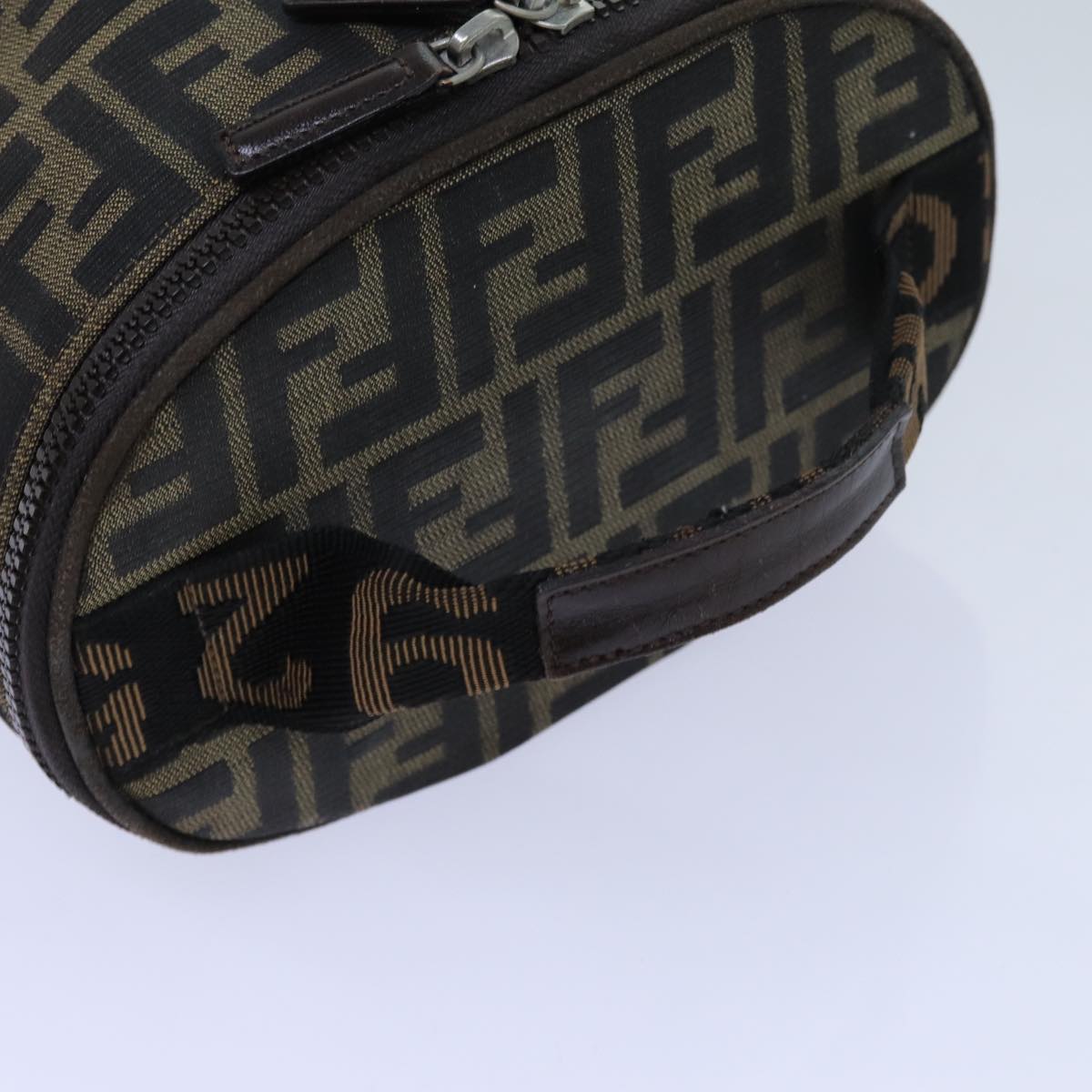 FENDI Zucca Canvas Vanity Cosmetic Pouch Brown bs13594