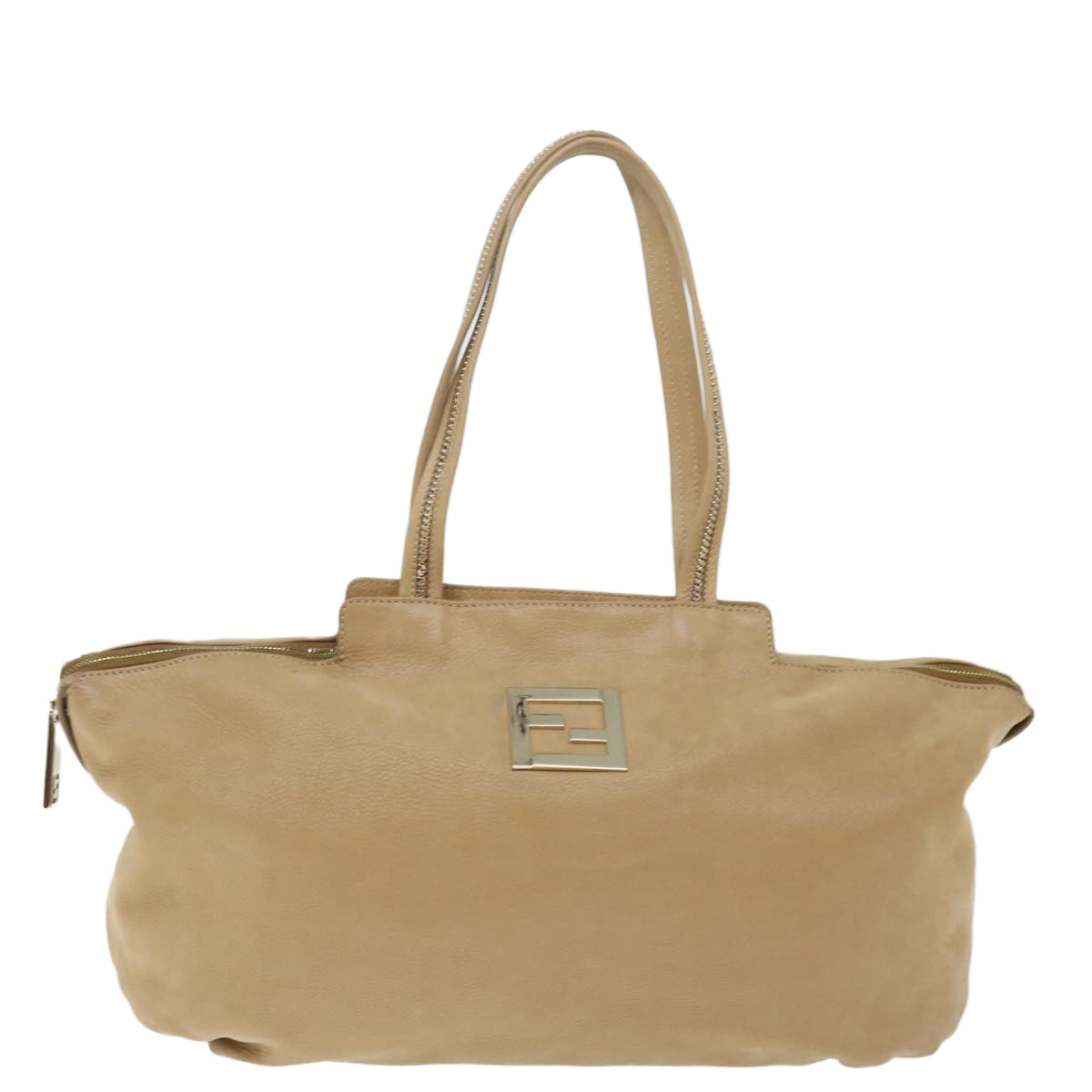 FENDI Shoulder Bag Leather Beige bs13601