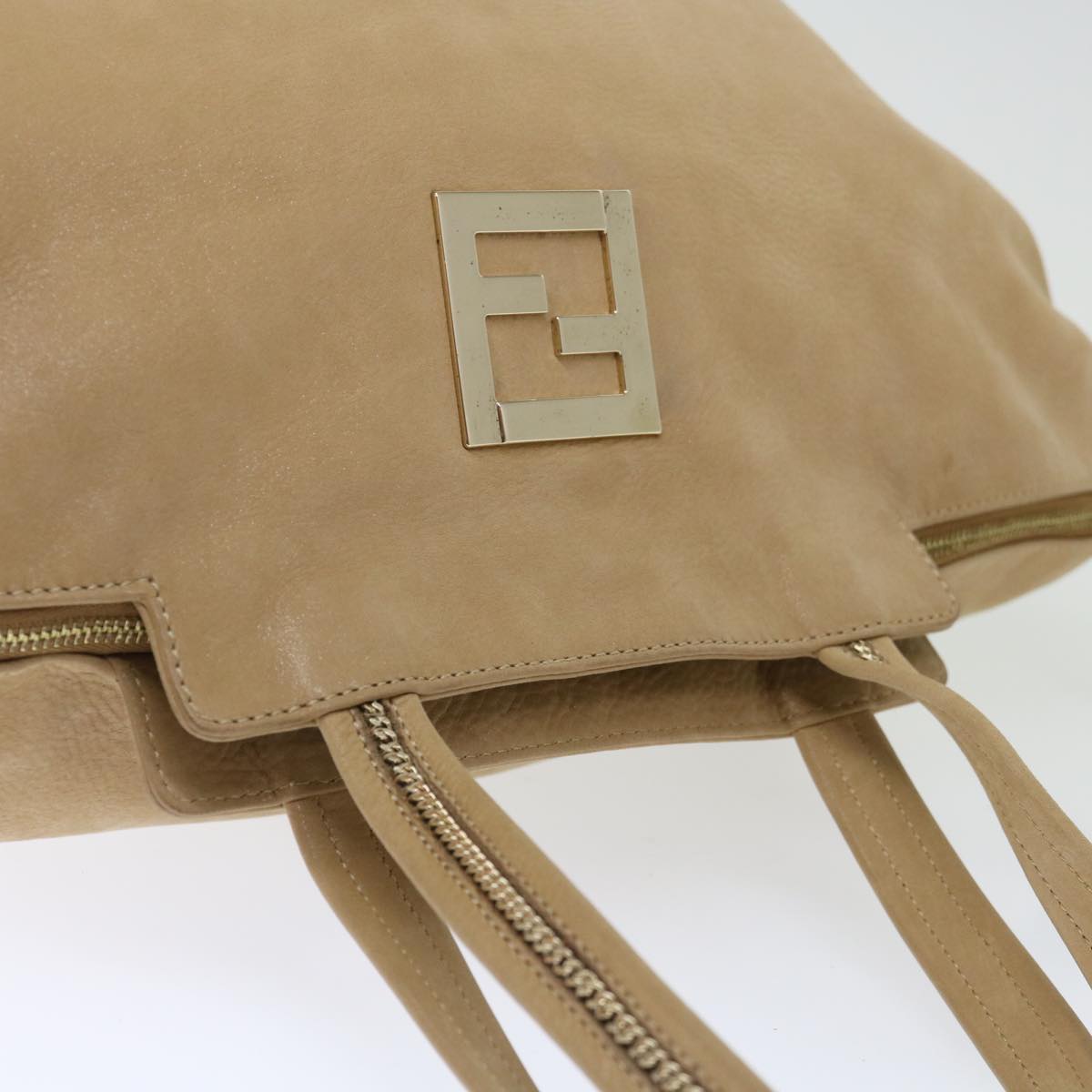 FENDI Shoulder Bag Leather Beige bs13601