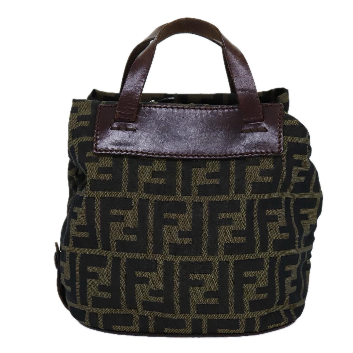 FENDI Zucca Canvas Hand Bag Brown bs13605