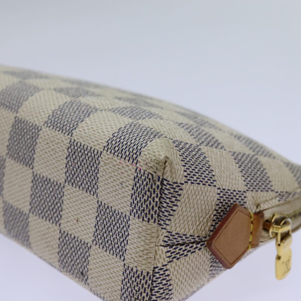 LOUIS VUITTON Damier Azur Pochette Cosmetic PM Pouch N60024 LV bs13609