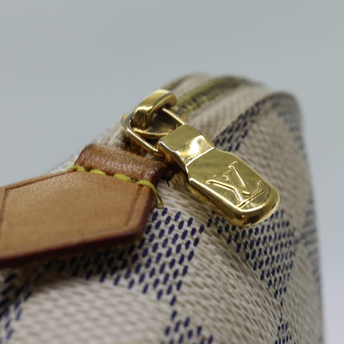 LOUIS VUITTON Damier Azur Pochette Cosmetic PM Pouch N60024 LV bs13609