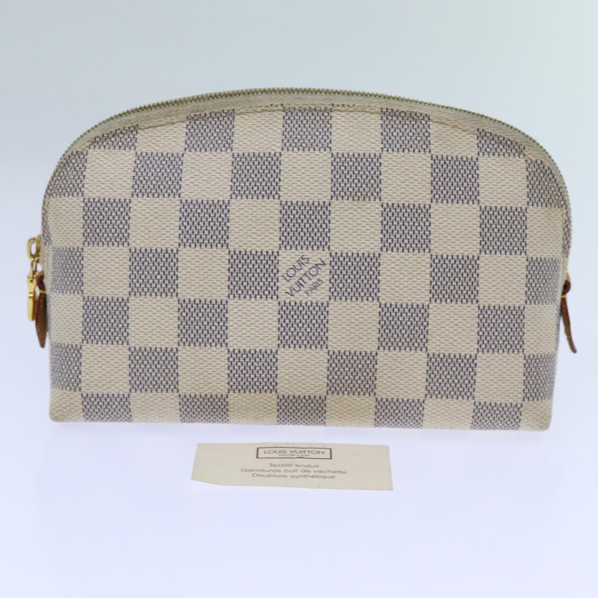 LOUIS VUITTON Damier Azur Pochette Cosmetic PM Pouch N60024 LV bs13609