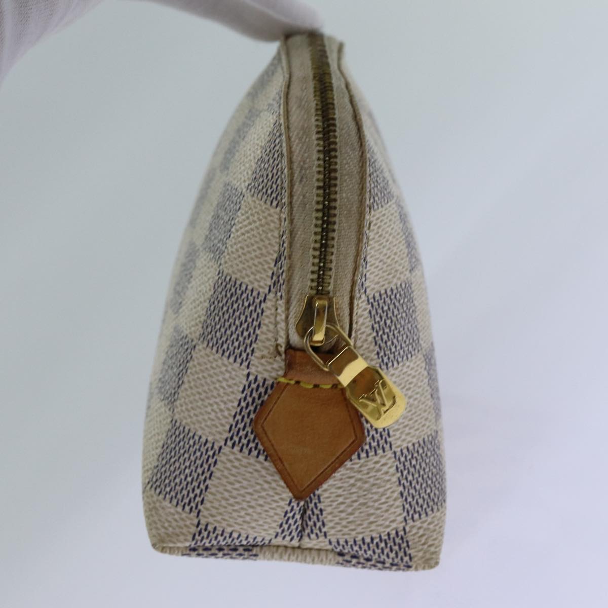 LOUIS VUITTON Damier Azur Pochette Cosmetic PM Pouch N60024 LV bs13609