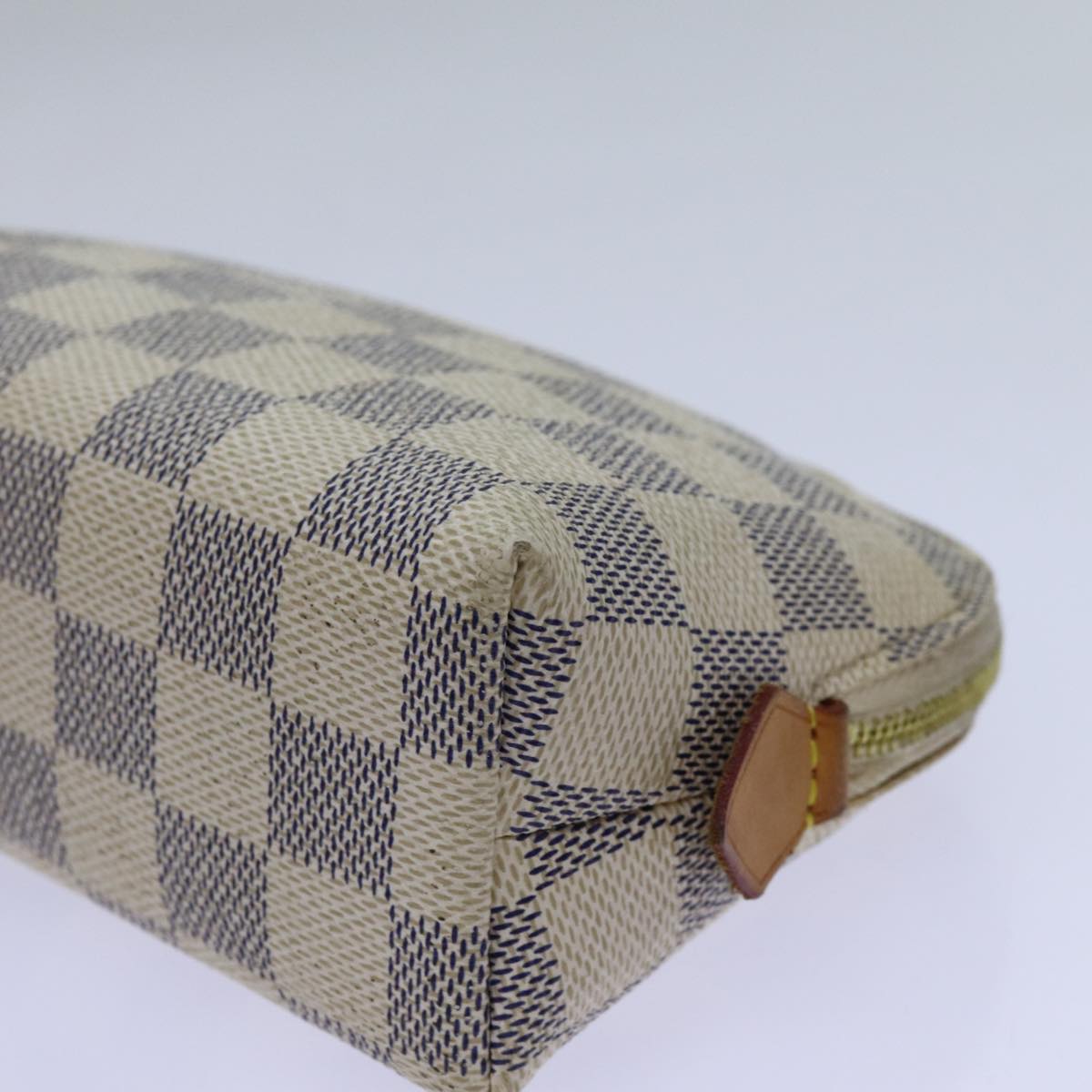 LOUIS VUITTON Damier Azur Pochette Cosmetic PM Pouch N60024 LV bs13609