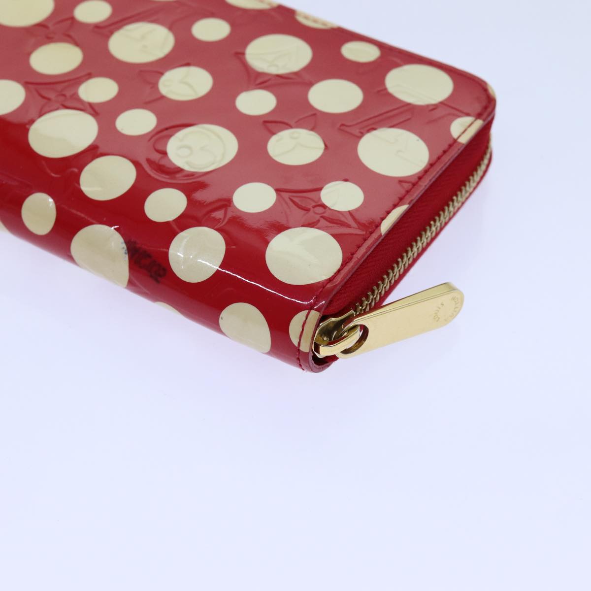 LOUIS VUITTON Monogram Vernis Yayoi Kusama Wallet Rouge M91572 LV bs13623