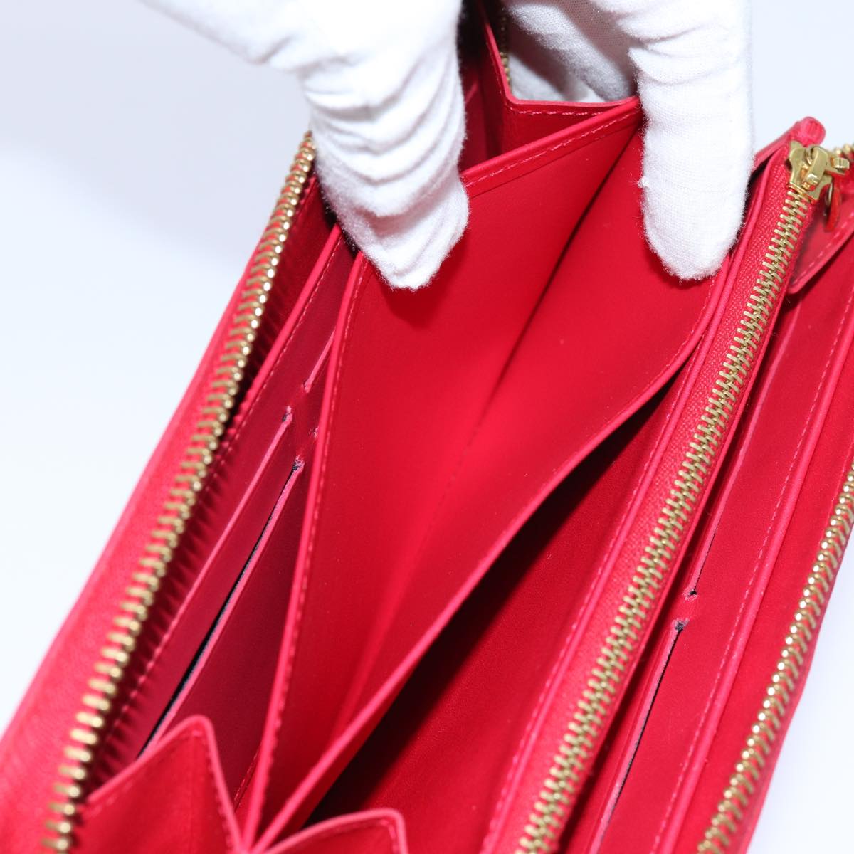 LOUIS VUITTON Monogram Vernis Yayoi Kusama Wallet Rouge M91572 LV bs13623