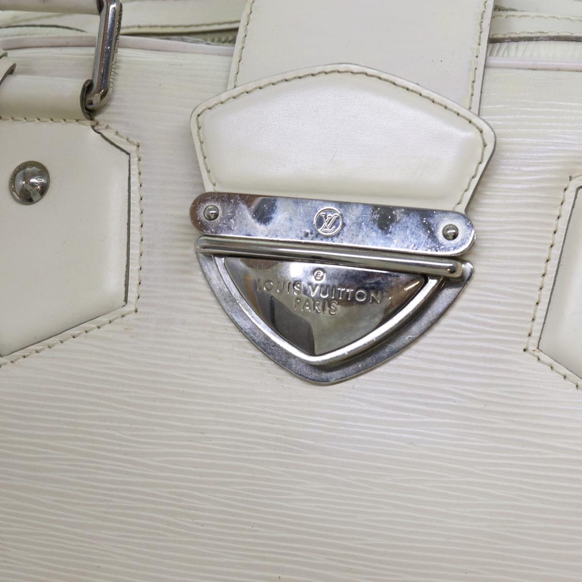 LOUIS VUITTON Epi Boring Montaigne GM Hand Bag White Yvoire M5931J bs13627