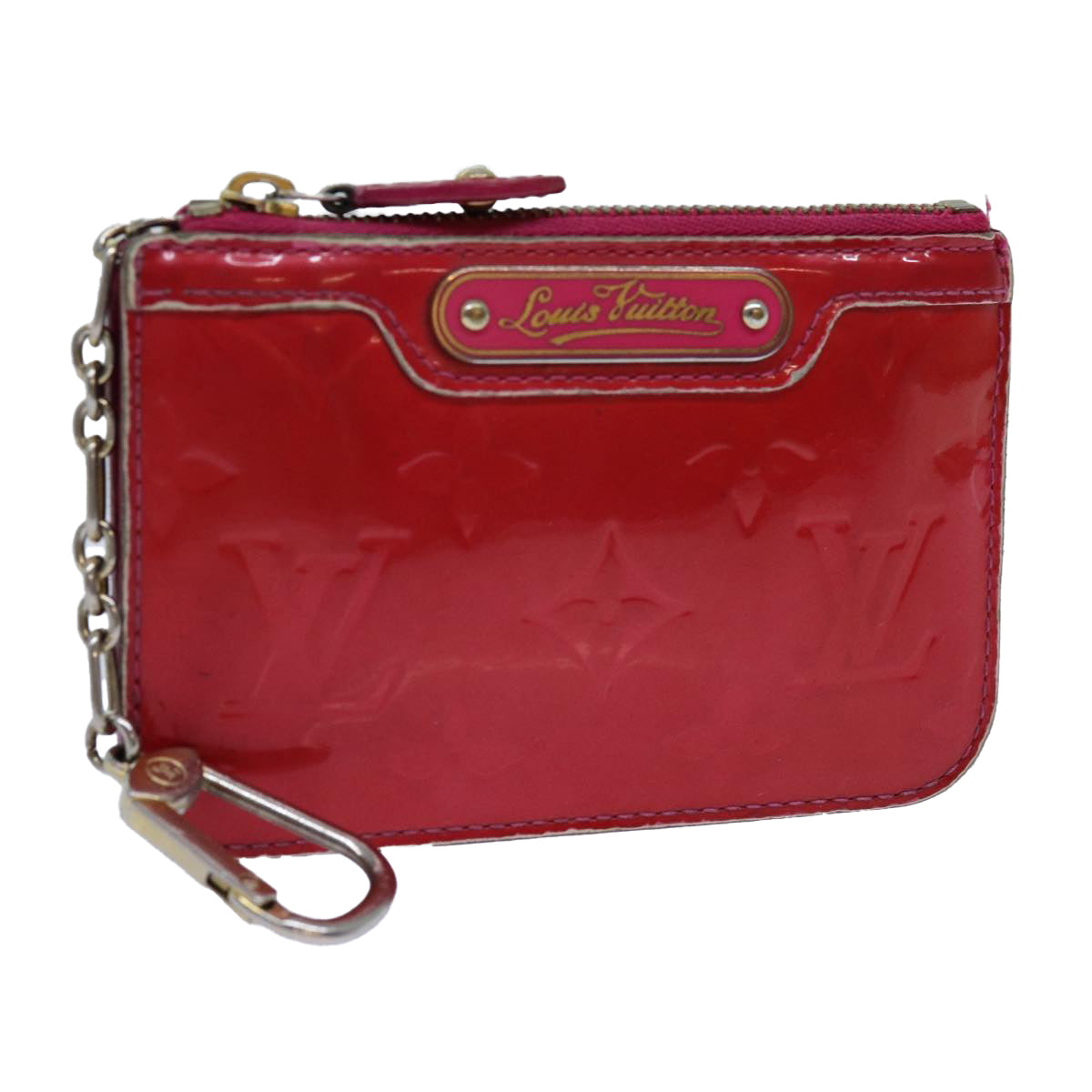 LOUIS VUITTON Vernis Pochette Cles NM Coin Purse Rose Pop M93637 LV bs13631