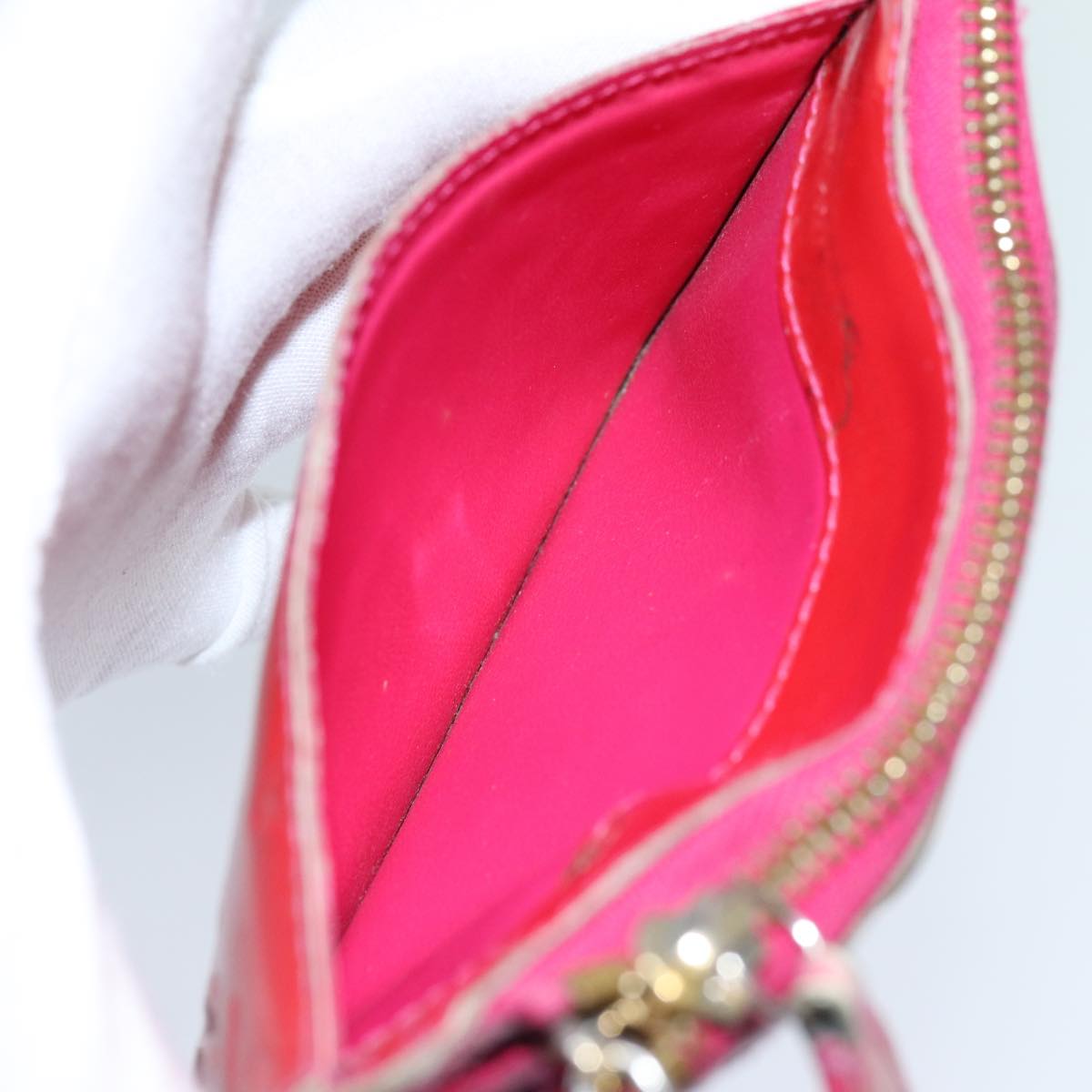 LOUIS VUITTON Vernis Pochette Cles NM Coin Purse Rose Pop M93637 LV bs13631
