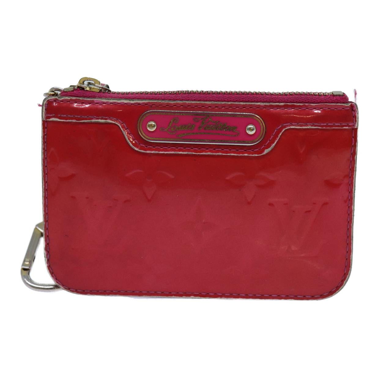 LOUIS VUITTON Vernis Pochette Cles NM Coin Purse Rose Pop M93637 LV bs13631
