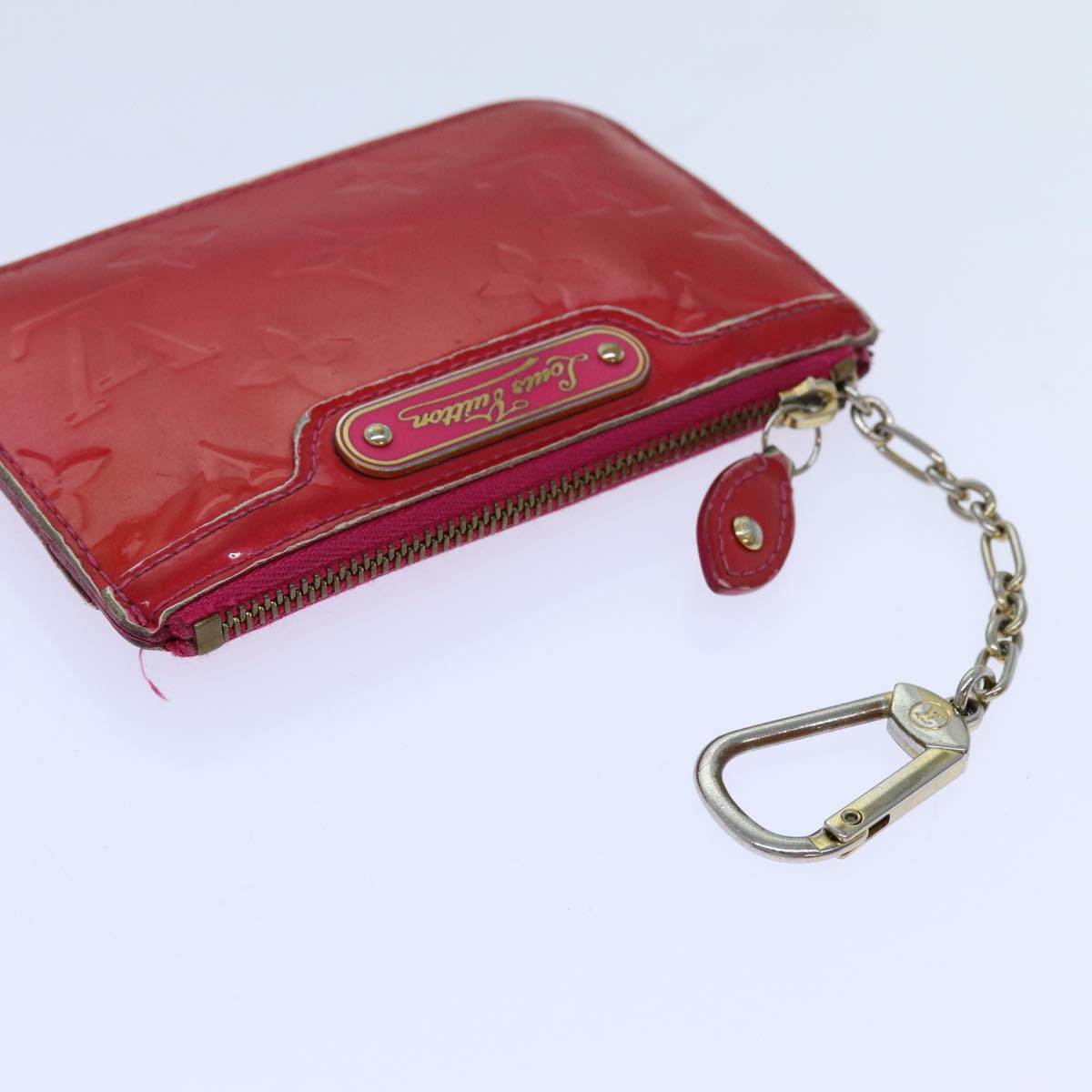 LOUIS VUITTON Vernis Pochette Cles NM Coin Purse Rose Pop M93637 LV bs13631