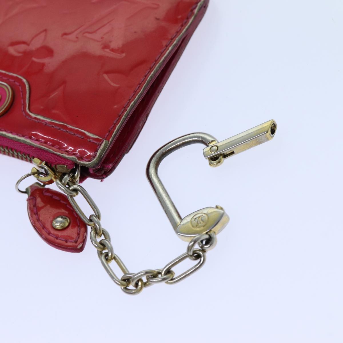 LOUIS VUITTON Vernis Pochette Cles NM Coin Purse Rose Pop M93637 LV bs13631