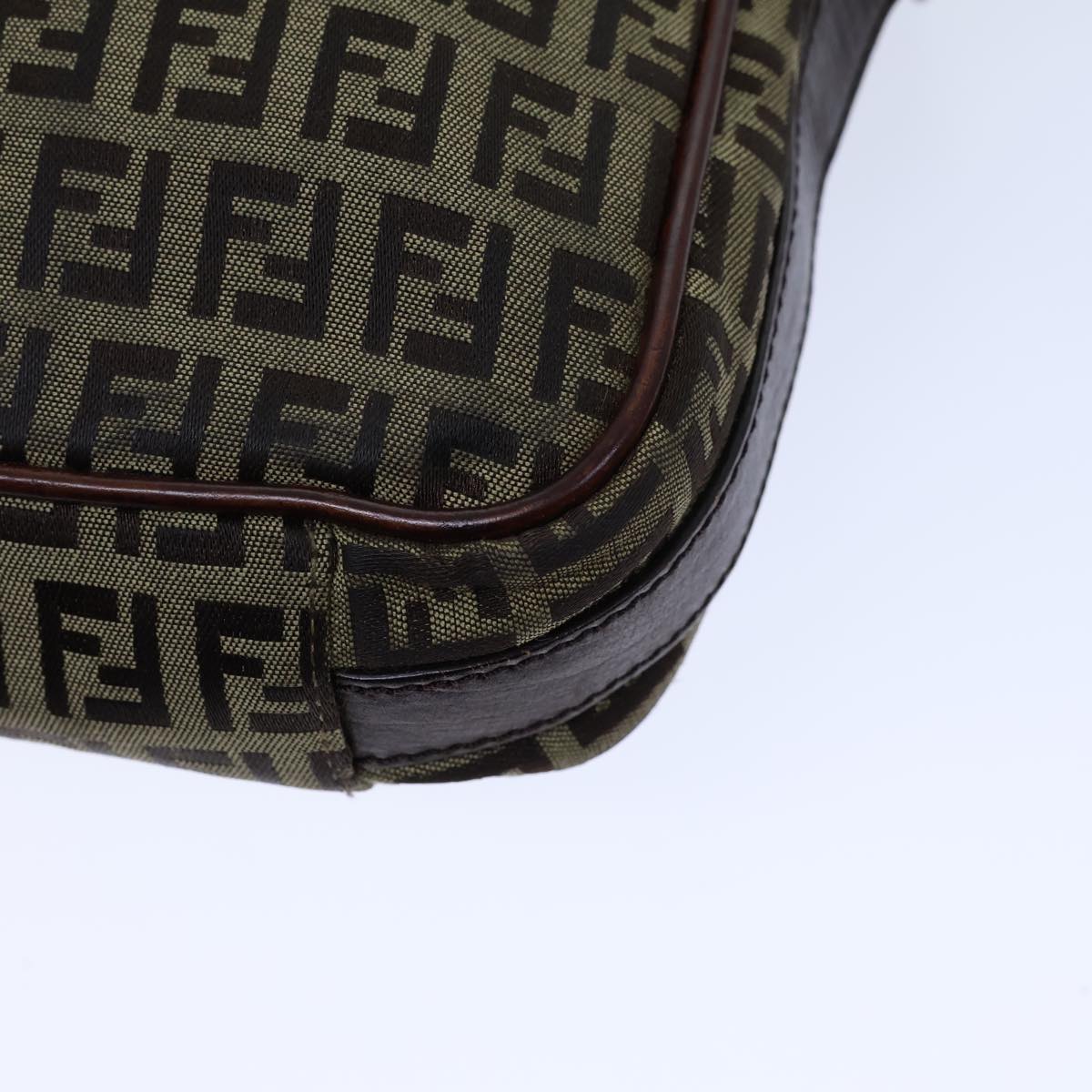 FENDI Zucchino Canvas Shoulder Bag Beige bs13695
