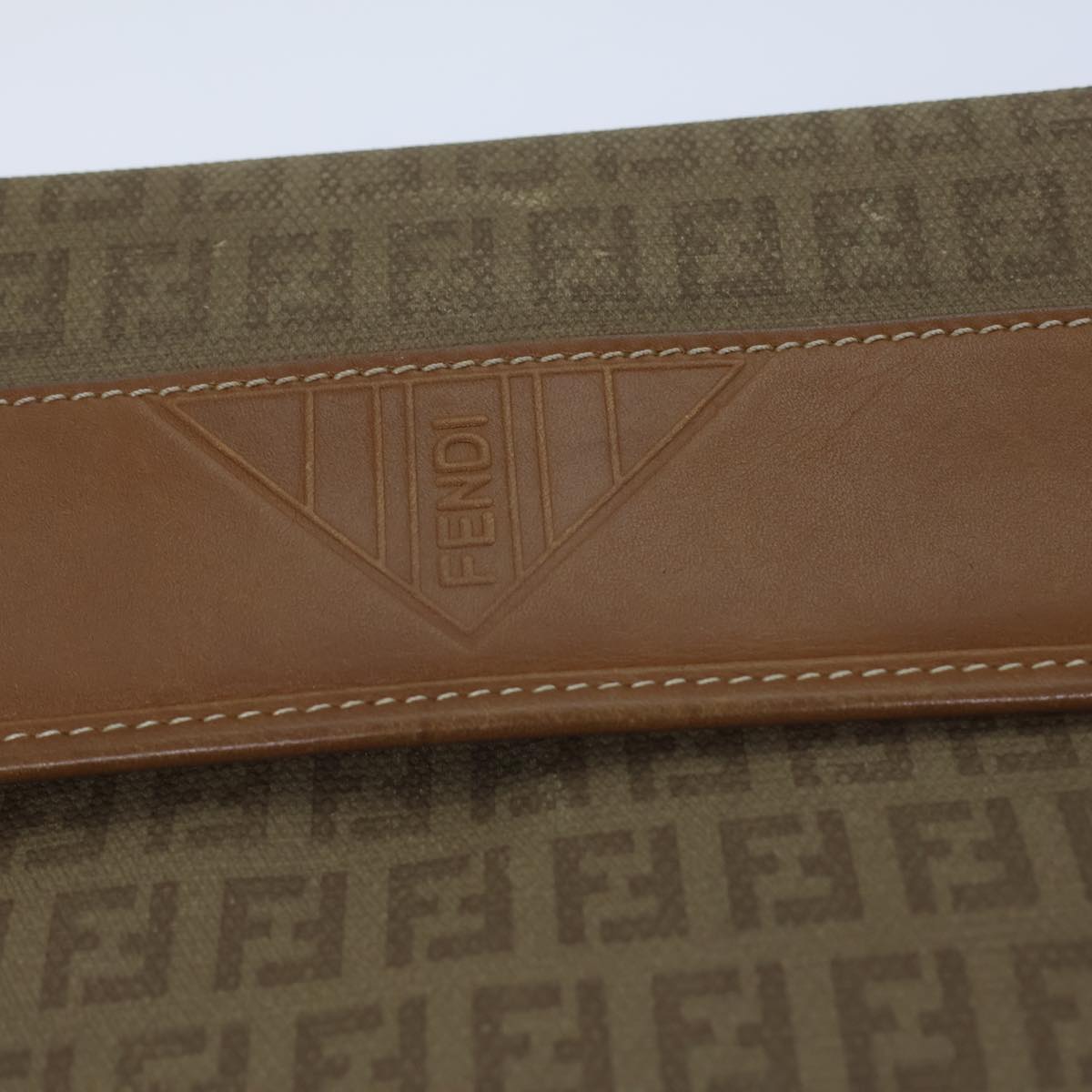 FENDI Zucchino Canvas Shoulder Bag Beige bs13716