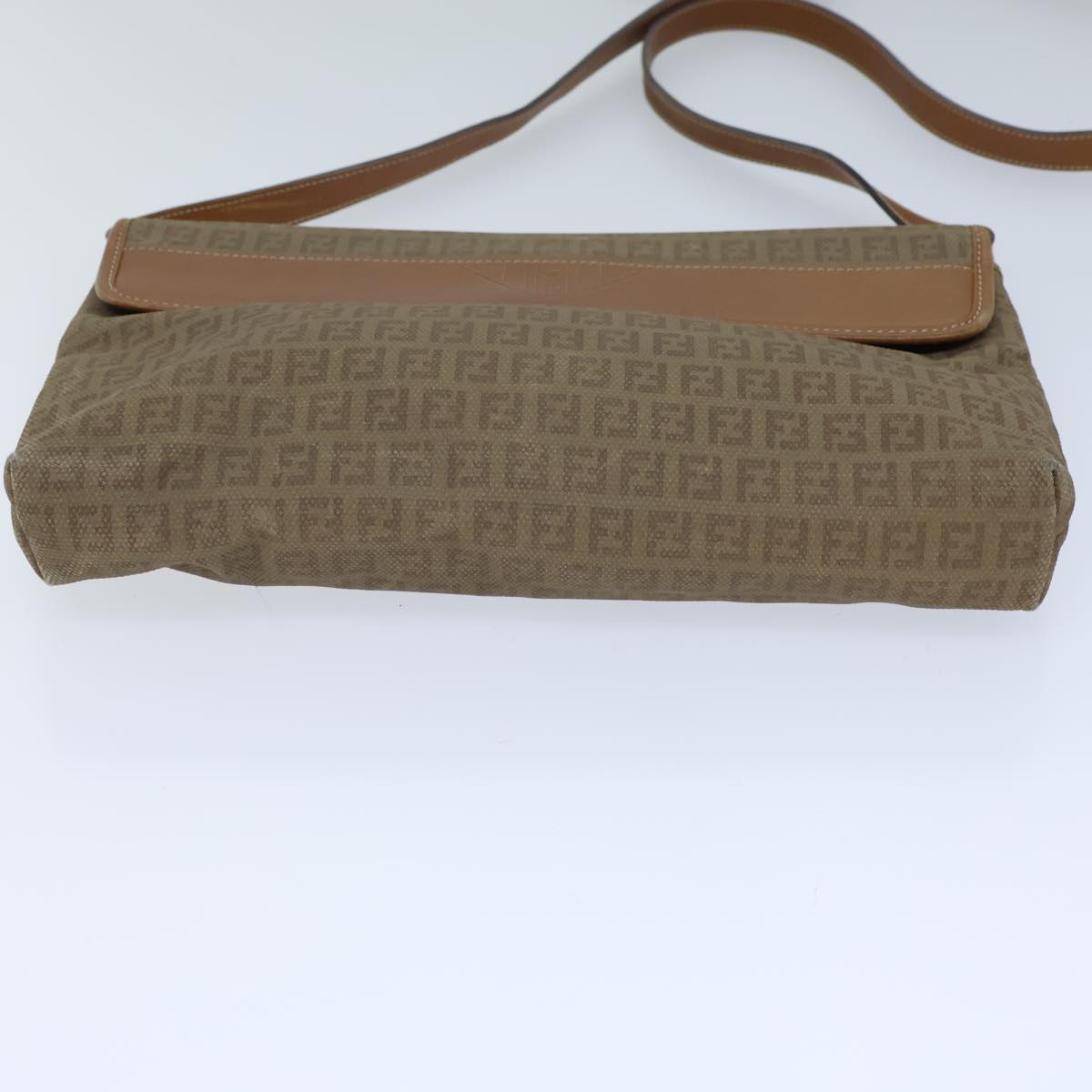 FENDI Zucchino Canvas Shoulder Bag Beige bs13716