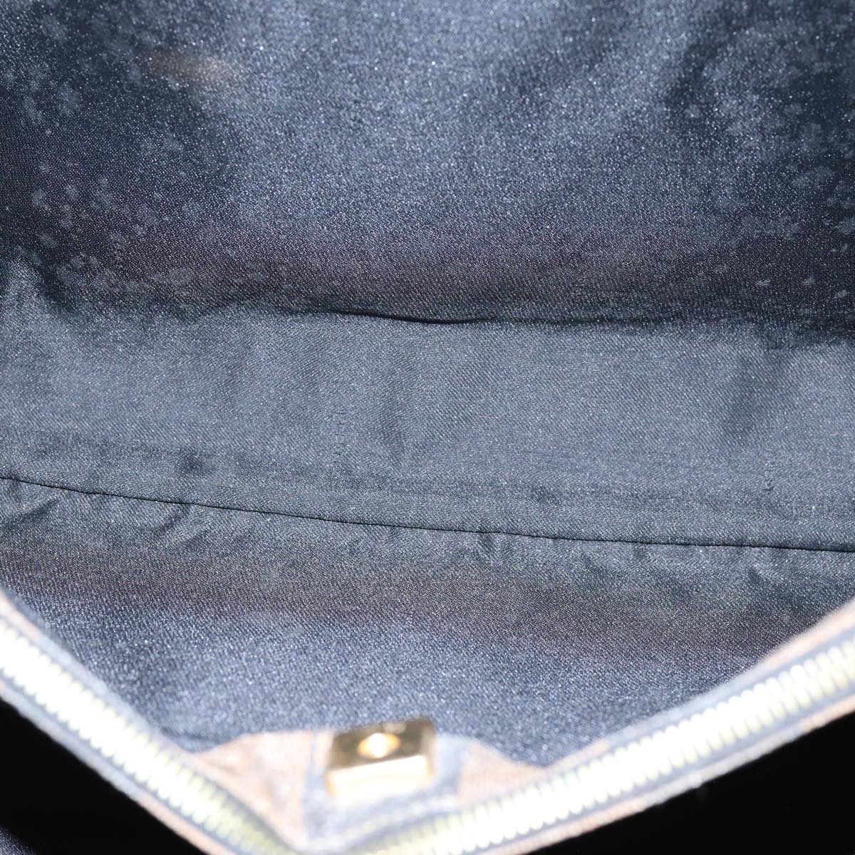 FENDI Pecan Canvas Shoulder Bag Coated Canvas Black Brown bs13718
