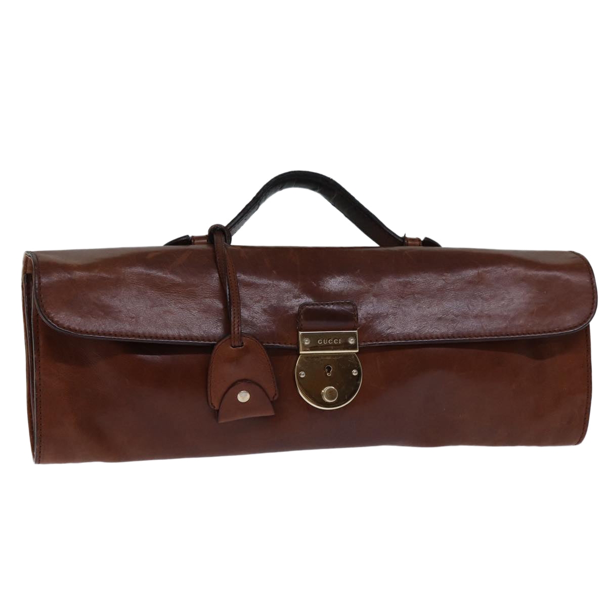 GUCCI Hand Bag Leather Brown 271569 bs13729