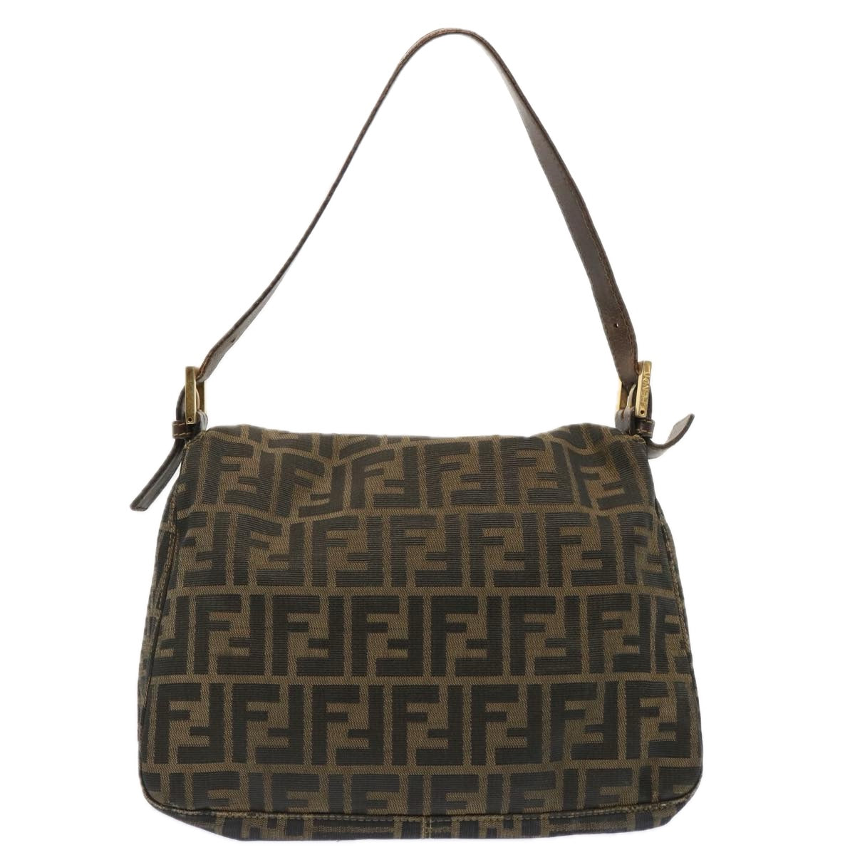 FENDI Zucca Canvas Mamma Baguette Shoulder Bag Brown bs13764