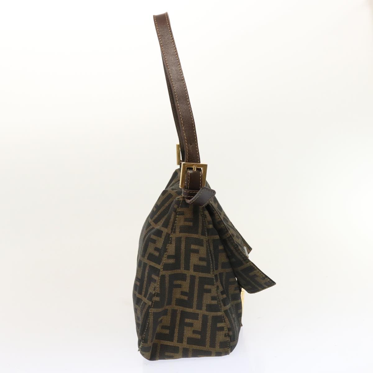 FENDI Zucca Canvas Mamma Baguette Shoulder Bag Brown bs13764