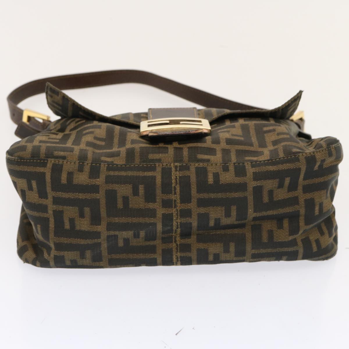 FENDI Zucca Canvas Mamma Baguette Shoulder Bag Brown bs13764