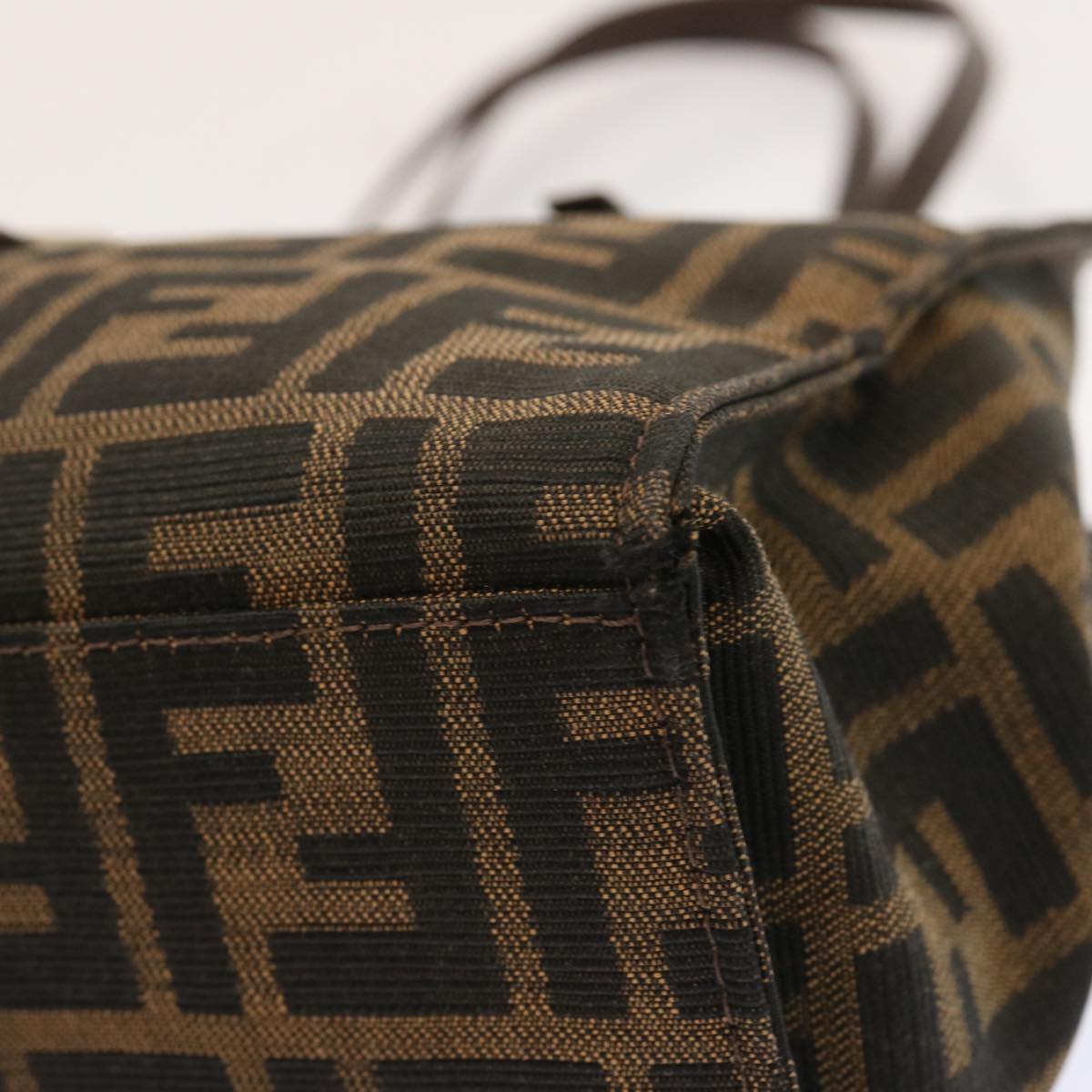 FENDI Zucca Canvas Shoulder Bag Brown bs13765