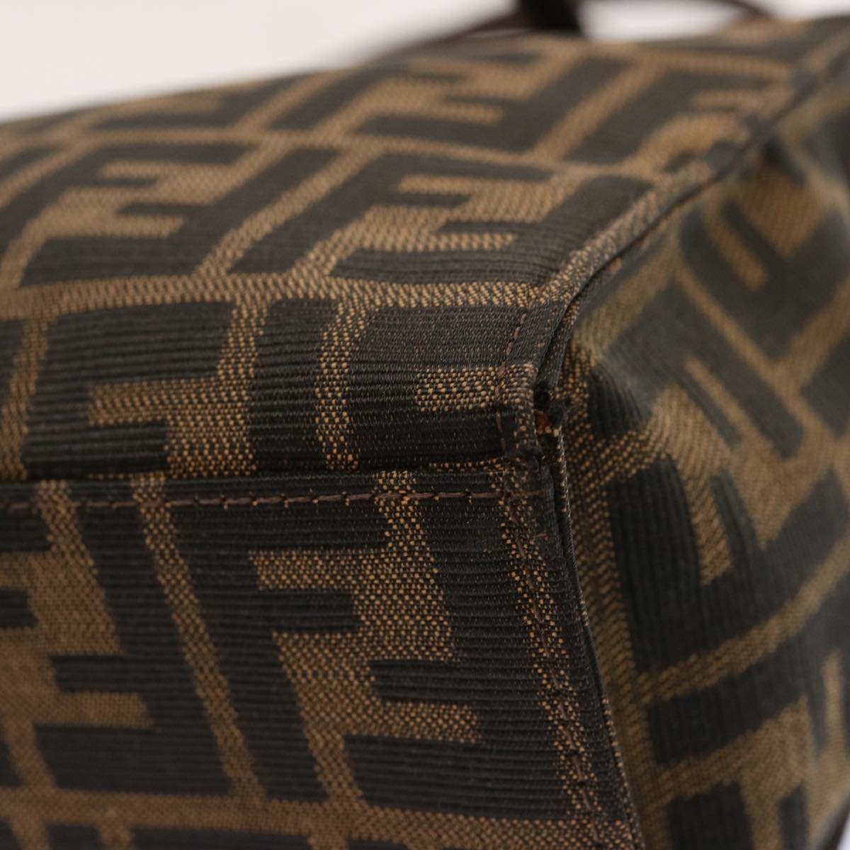 FENDI Zucca Canvas Shoulder Bag Brown bs13765
