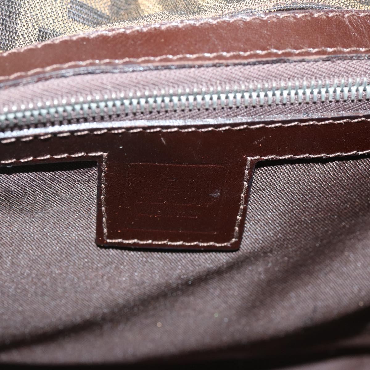 FENDI Zucca Canvas Shoulder Bag Brown bs13765