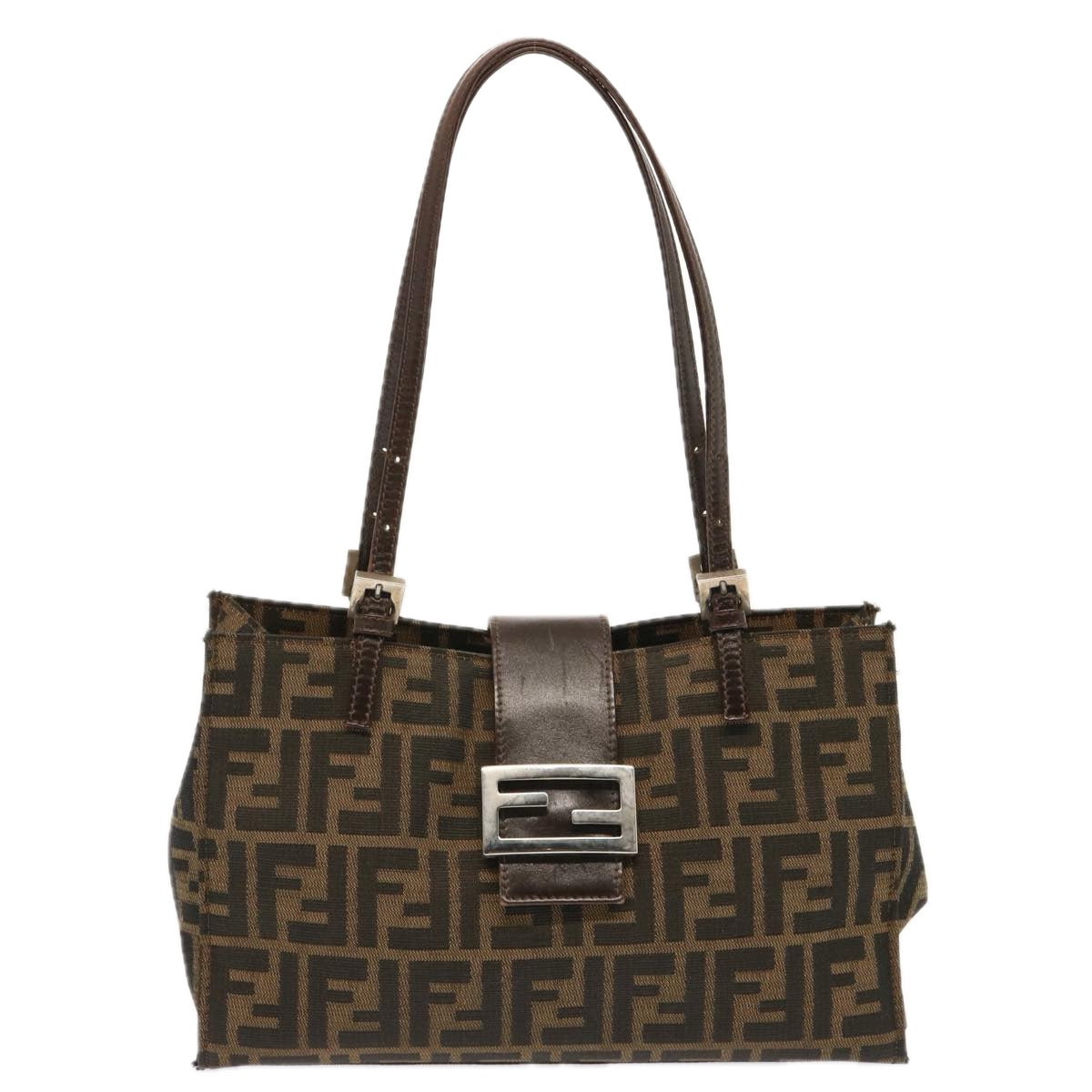 FENDI Zucca Canvas Shoulder Bag Brown bs13765