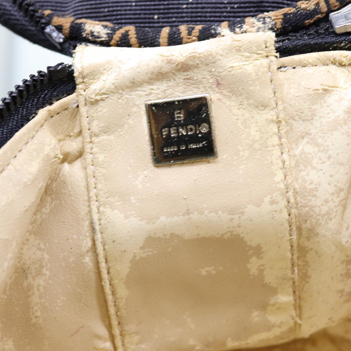 FENDI Vanity Pouch Nylon Black Brown bs13785