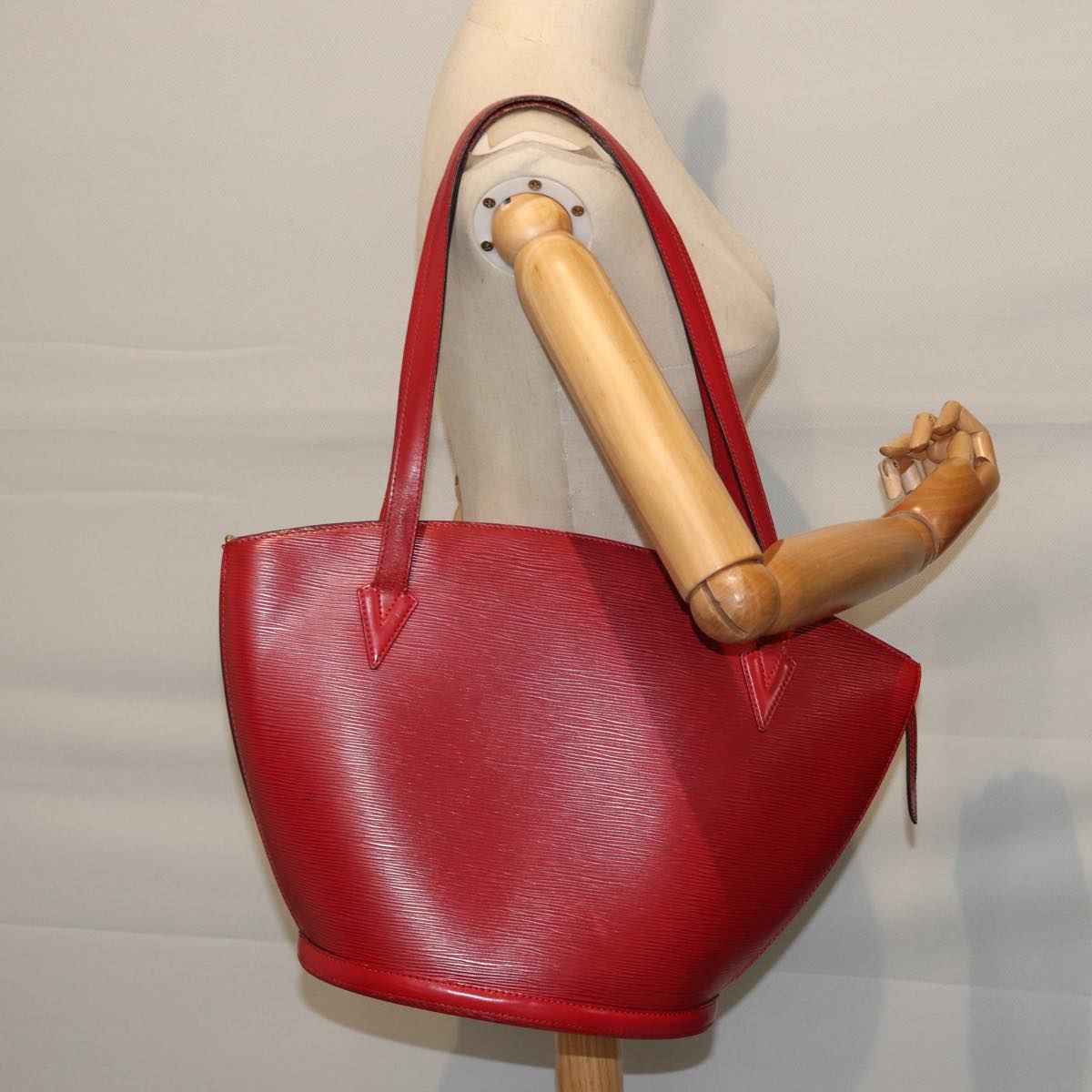 LOUIS VUITTON Epi Saint Jacques Shopping Shoulder Bag Red M52277 LV bs13788